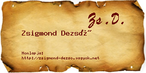 Zsigmond Dezső névjegykártya