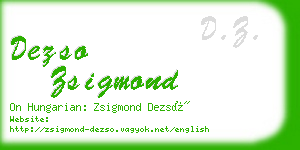 dezso zsigmond business card